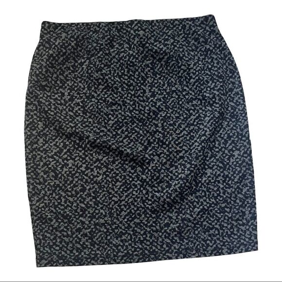 𝅺MAX Studio pencil skirt abstract geometric pattern black grey size L - Picture 4 of 11